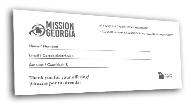 mission gerogia offering envelopes